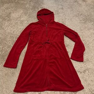 Maurice’s Lounge Red Hooded Zip-Up Robe